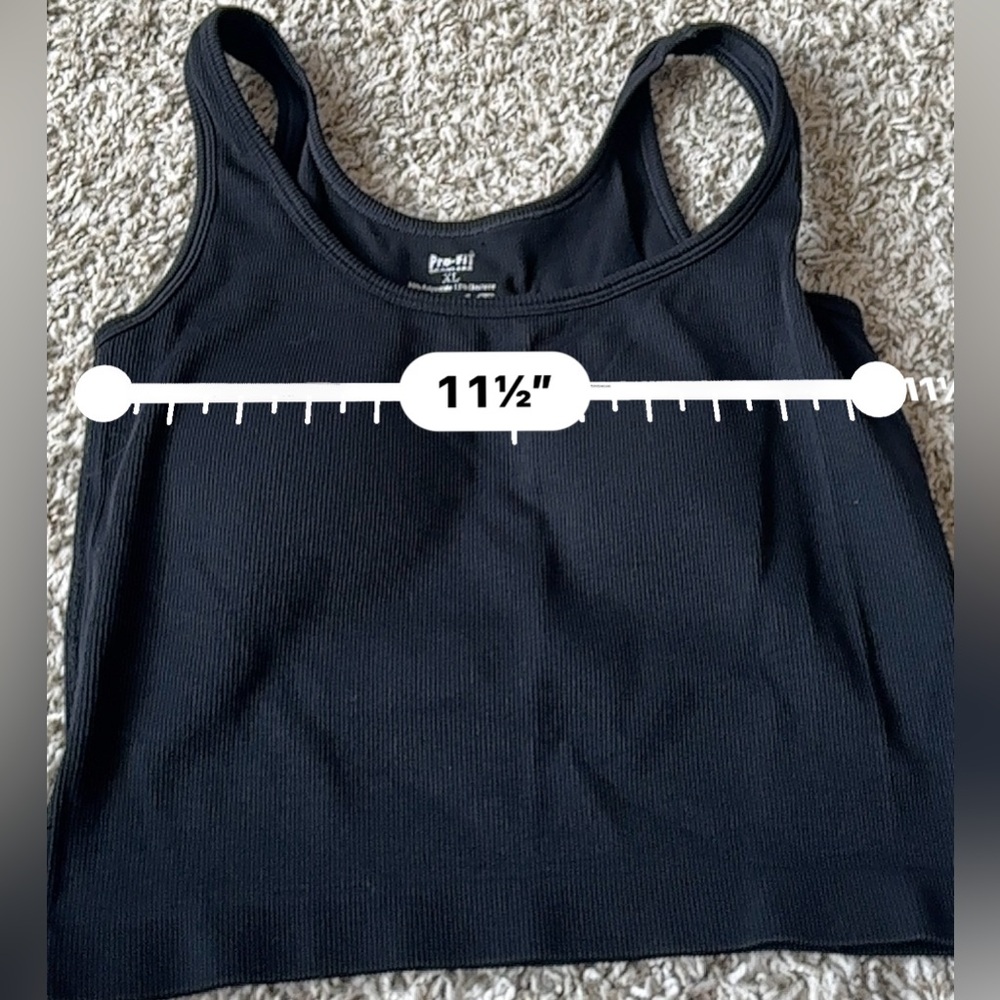 Pro-Fit Black Ribbed Tank Top - Picture 6 of 6